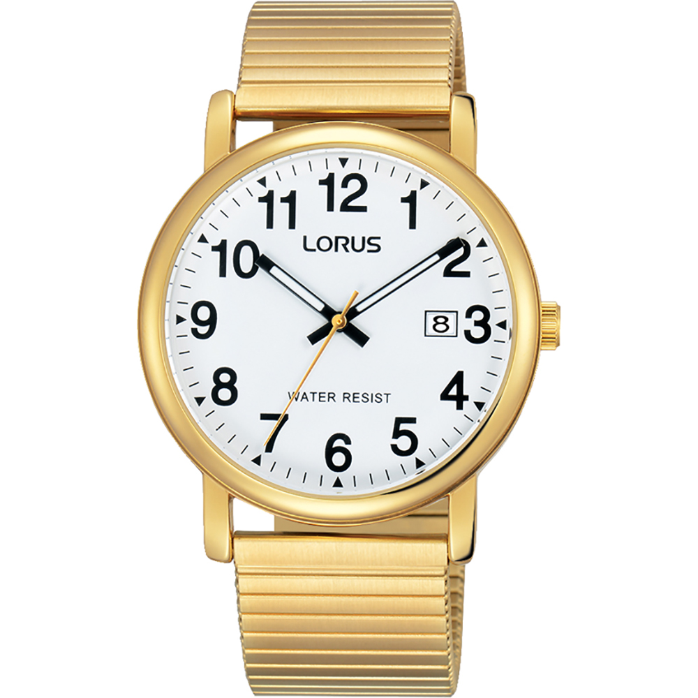 Dit is een herenhorloge van het merk Lorus. Het is een analoog horloge gemaakt van metaal. De diameter van de kast is 37.5 mm en de kast is 9.5 mm dik.
De verdere specificaties van het horloge zijn als volgt:
Kastvorm: rond
Kastkleur: goudkleurig
Kastmateriaal: metaal
Bandbreedte: 20 mm
Bandlengte: 242.5 mm
Sluiting: geen, rekband
Wijzerplaatkleur: wit
Glassoort: hardlex mineraal glas
Techniek: quartz
