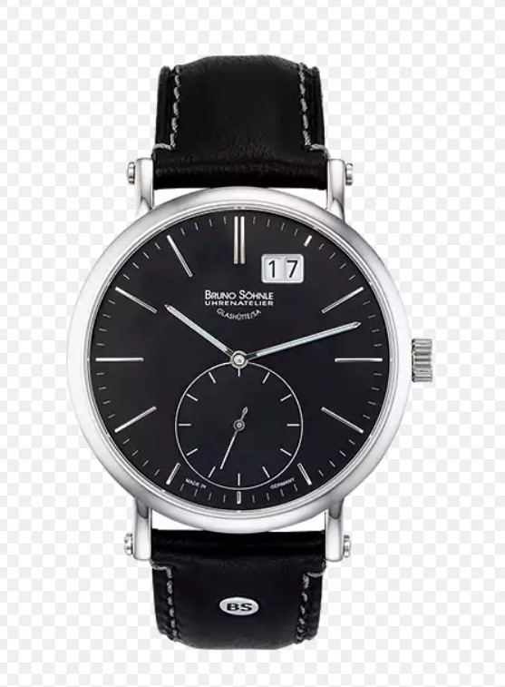 Bruno Söhnle heren pols horloge Quartz met zwart lederen band.