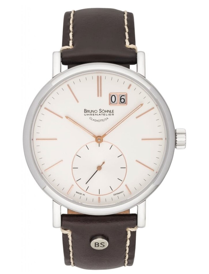 Bruno Söhnle heren pols horloge Quartz met bruin lederen band.