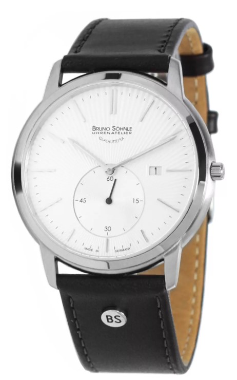 Bruno Söhnle heren pols horloge Quartz met zwart lederen band.