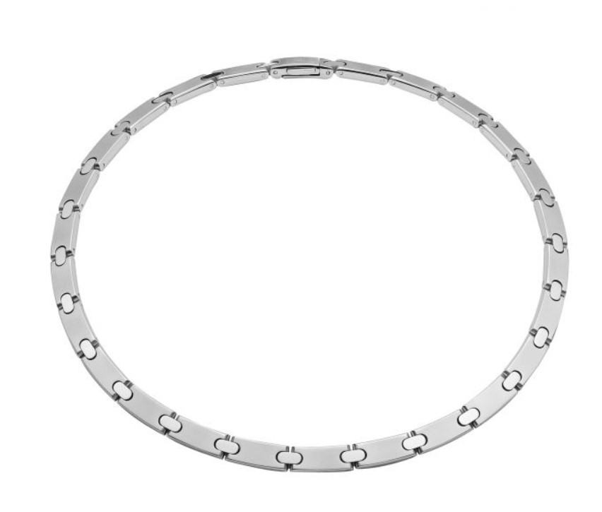 Pequignet edelstalen collier met tussen schakels.  Schakel maat 5 mm collier lengte 42 cm.