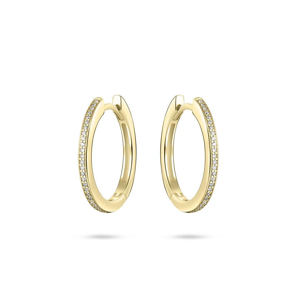 Zilver vergulde creolen met zirkonia KCD2/20Y