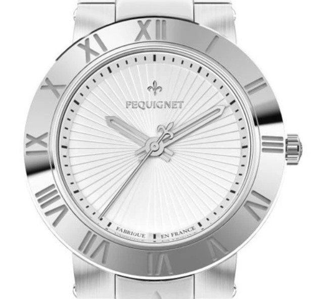 Pequignet Quartz dames pols horloge staal met stalen band.