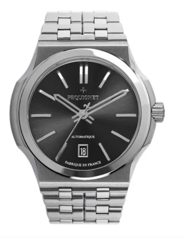 Pequignet heren pols horloge staal met stalen band automaat.