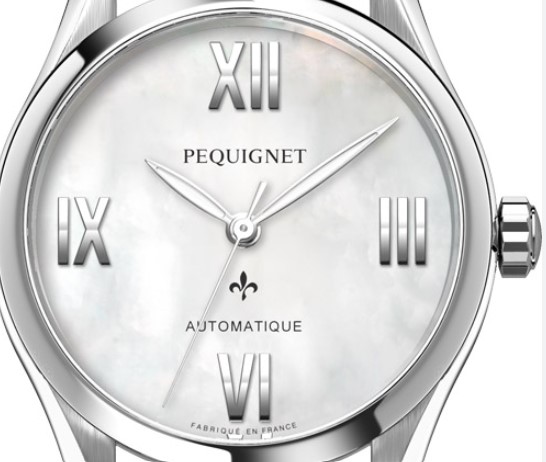Pequignet dames pols horloge staal met lederen band Automaat.
