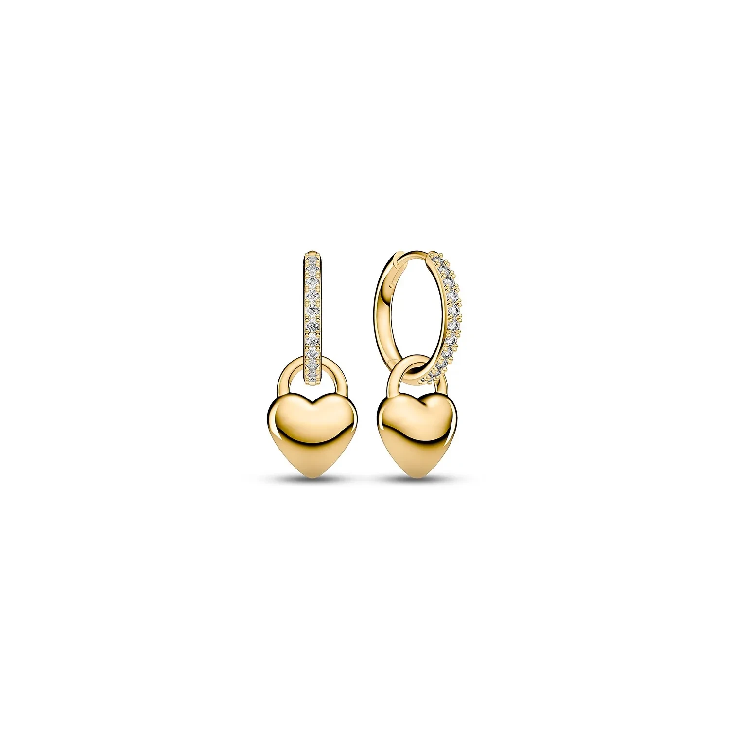 Oorbellen gemaakt van 18 karaats verguld 925 sterling zilver, gepolijst oppervlak en hoorn met facetgeslepen witte zirkonia's

Afmetingen oorbellen: Lengte 25 mm, breedte 9,75 mm
