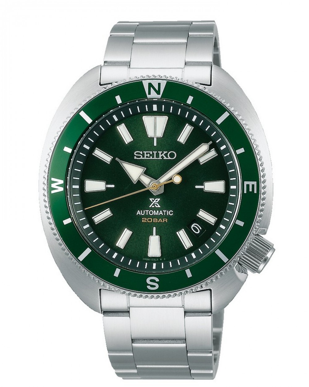 De Seiko PROSPEX SRPH15K1 herenhorloge biedt een verfijnde mix van stijl en functionaliteit. Met een groen wijzerplaat, zilverkleurige roestvrijstalen band en saffierglas, is het waterbestendig tot 20 bar. De automatische beweging en datumaanduiding maken het tot een perfecte metgezel voor elke gelegenheid. Draag het dagelijks of bij speciale gelegenheden voor een stijlvolle uitstraling.