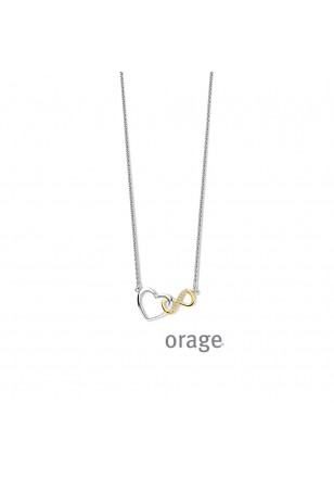 Zilver hart met Goud (Verguld)