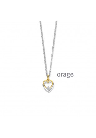 Ketting hart bicolor 925 rh cz