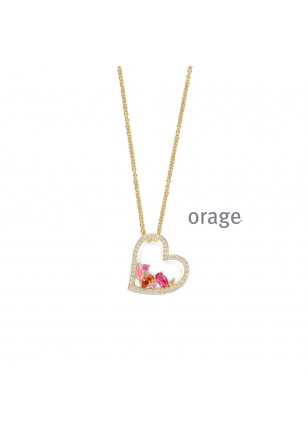 Ketting hart verguld geel cz 