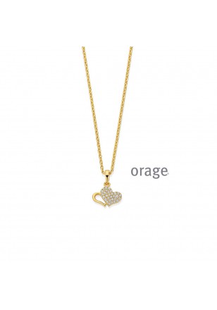 Ketting hart verguld geel cz