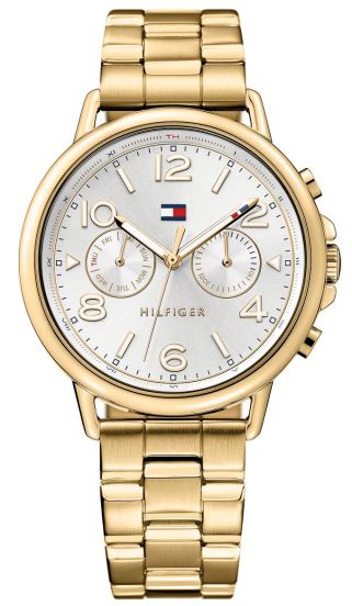 Het Tommy Hilfiger Dameshorloge modelnummer 1781732 is een elegante polshorloge. Het horloge heeft een kast van roestvrij staal en een goudkleurige horlogeband. Met een formaat van 38mm biedt dit klassieke en tijdloze ontwerp veelzijdige stylingopties. Draag het bij zowel formele als informele gelegenheden voor een vleugje verfijning en stijl.