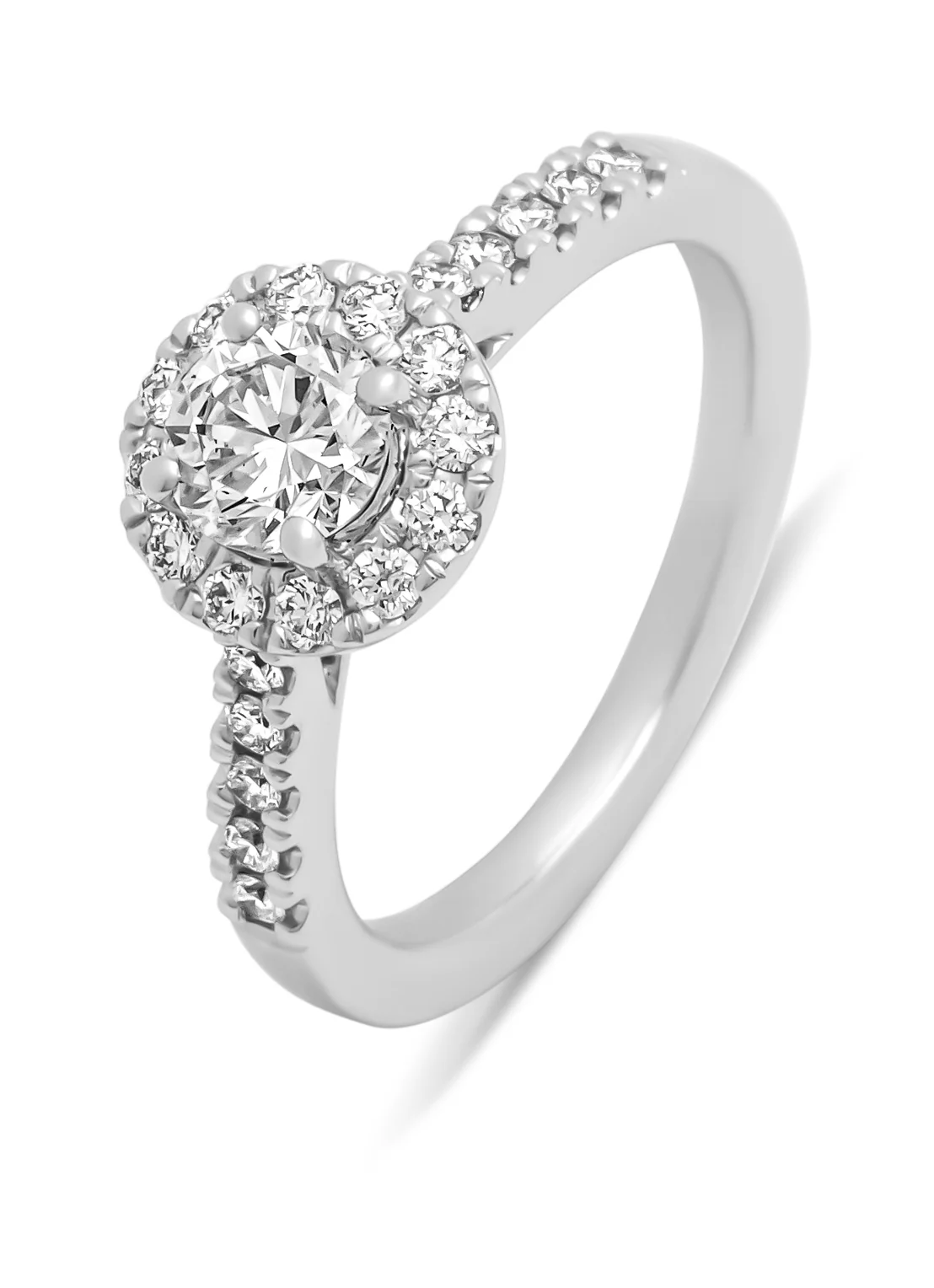 18 KRT WITGOUDEN HALO RING
32 X0.27 1 X 0.17