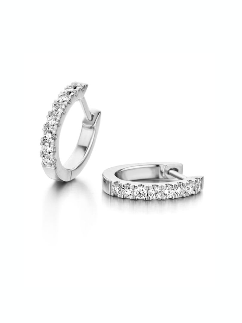 WITGOUDEN CREOLEN DIAMANT