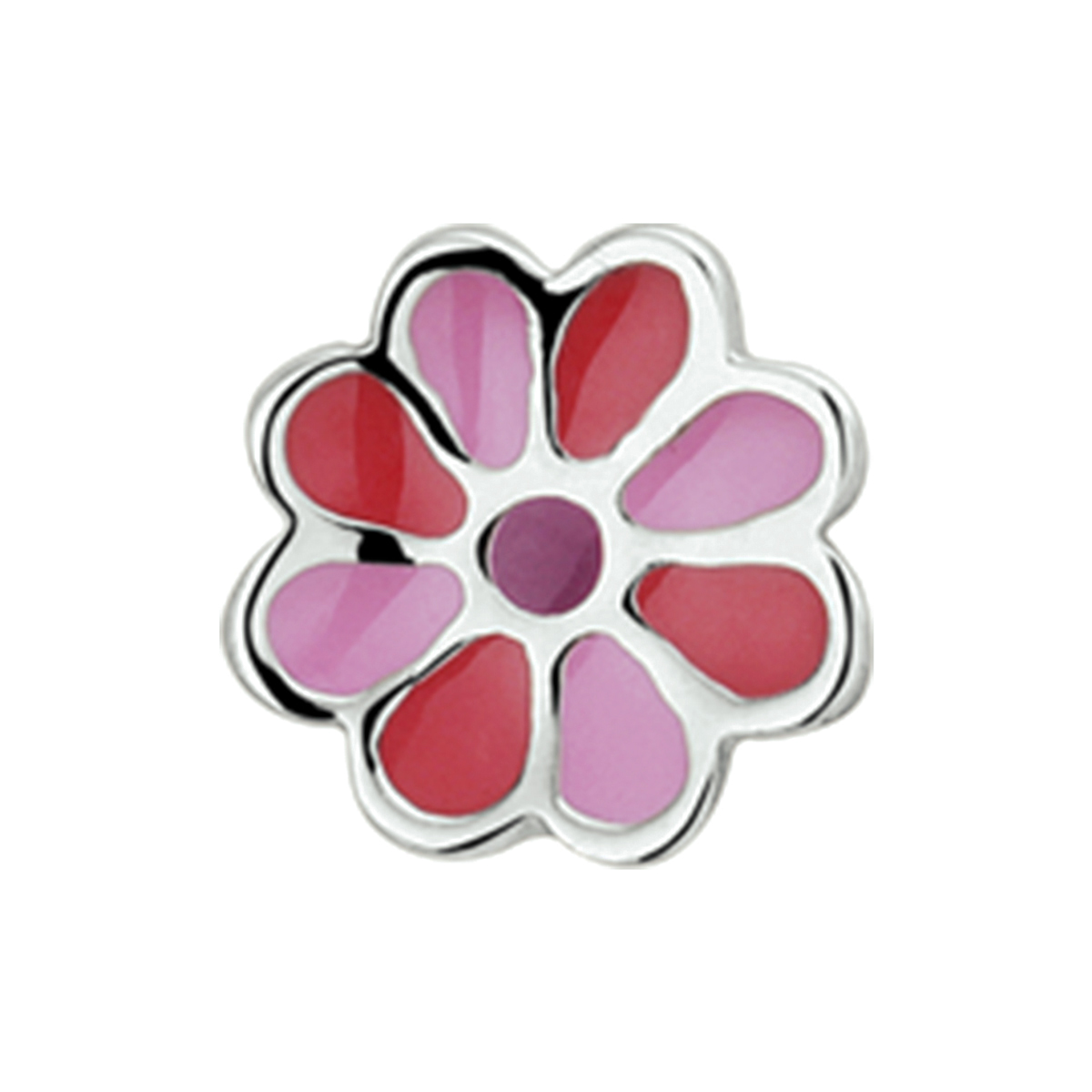 Schattig gerhodineerd zilveren hanger van 10mm diameter uitgevoerd in de vorm van een bloem in de kleuren roze rood en paarse emaille. Deze hanger ligt aan de basis van een schattige look en zijn te combineren met bijpassende sieraden uit onze collectie. Tip: Leuk om kado te doen aan meiden die graag willen stralen met mooie sieraden. INFO:  Gerhodineerd zilver is door de rhodiumlaag beter bestand tegen verkleuren en krassen.
Doelgroep: dames