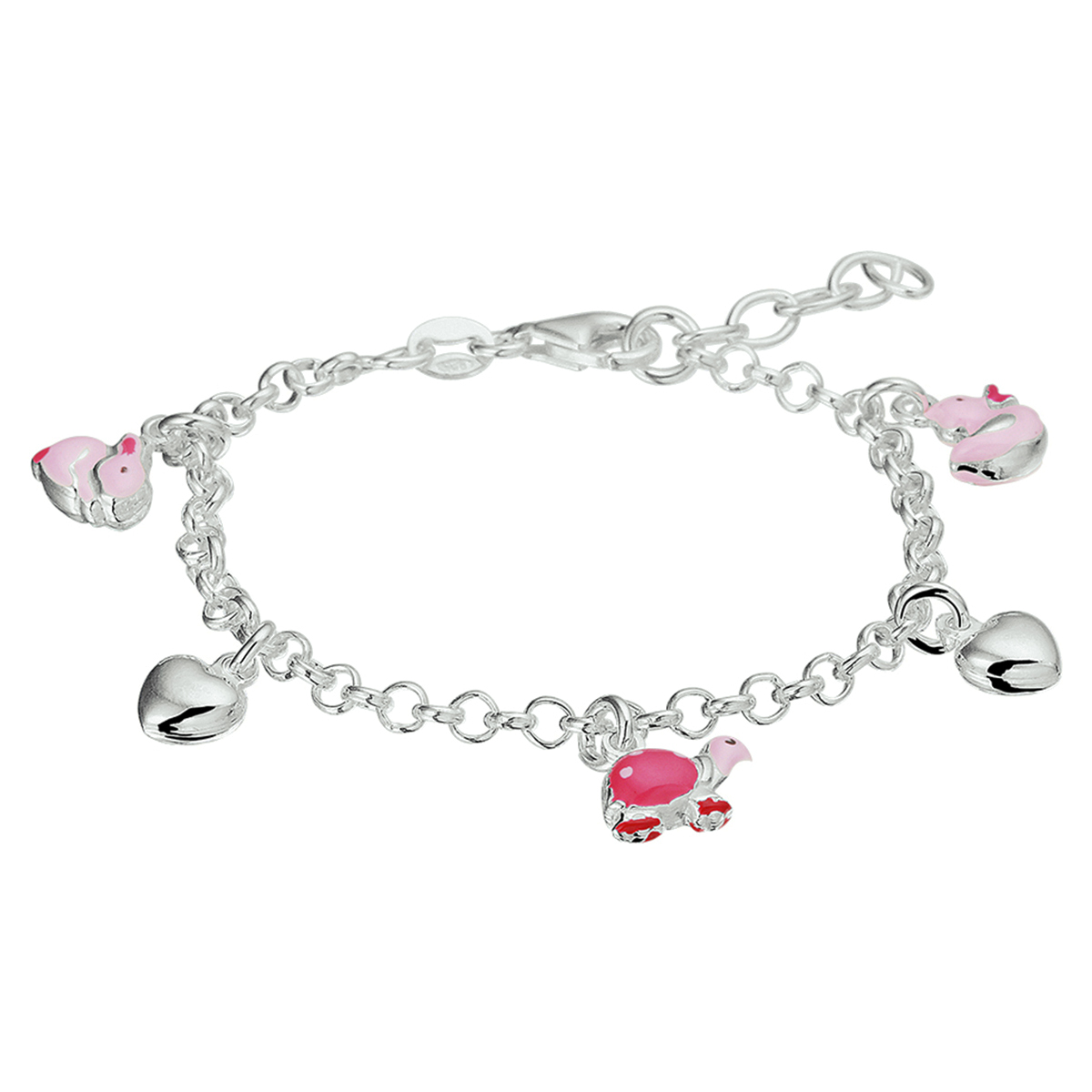 Zilveren armband hart/dieren 13+2cm |1329678
