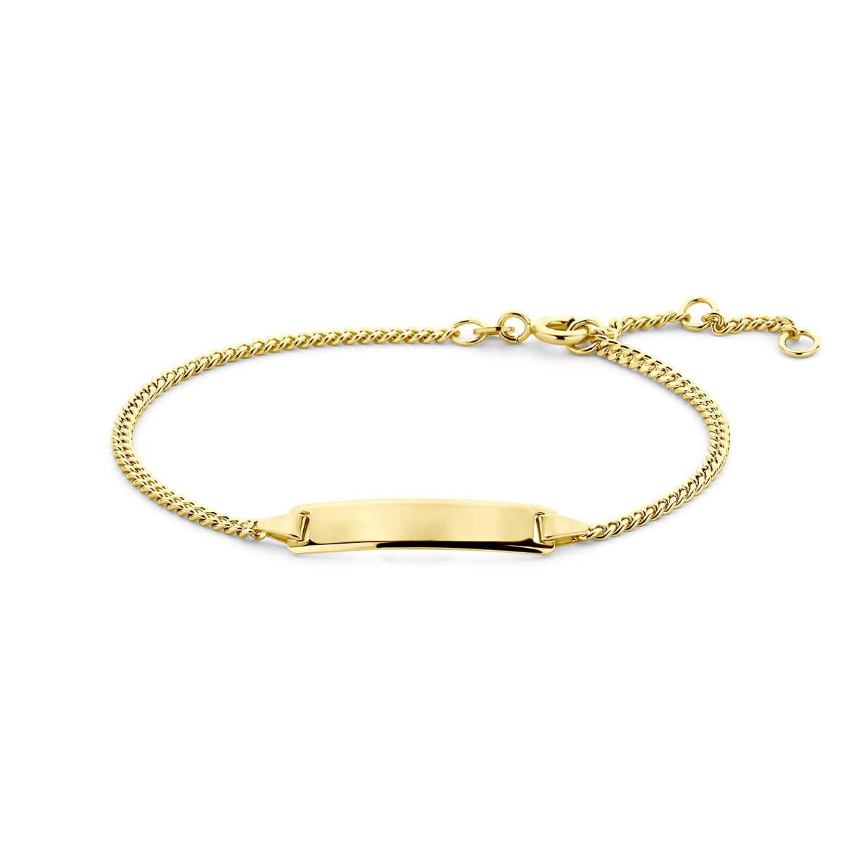 gouden plaatarmband, gourmet 19cm