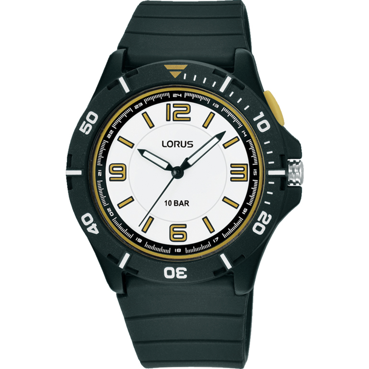 Dit is een horloge van het merk Lorus. Het is een analoog horloge gemaakt van kunststof. De diameter van de kast is 40 mm en de kast is 15.4 mm dik.
De verdere specificaties van het horloge zijn als volgt:
Kastvorm: rond
Kastkleur: zwart
Kastmateriaal: kunststof
Sluiting: gesp
Wijzerplaatkleur: wit
Glassoort: acryl glas
Waterdichtheid: 10 ATM
Techniek: quartz