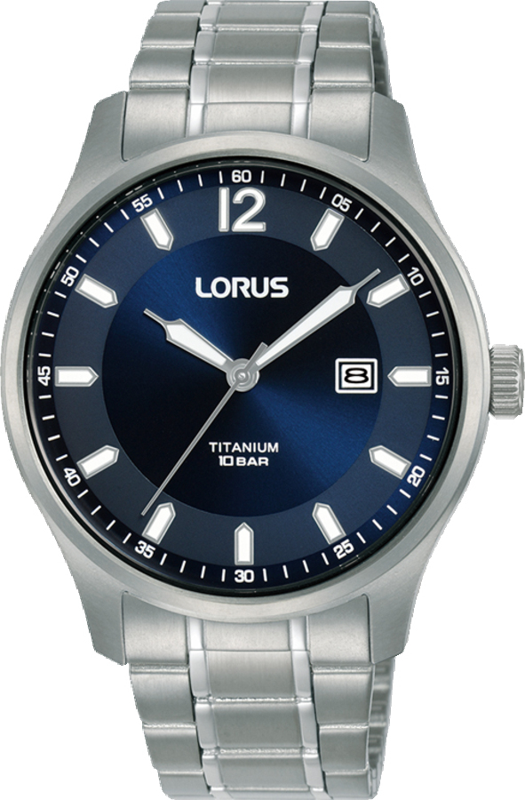Dit is een herenhorloge van het merk Lorus. Het is een analoog horloge gemaakt van titanium. De diameter van de kast is 40 mm en de kast is 10.2 mm dik.
De verdere specificaties van het horloge zijn als volgt:
Kastvorm: rond
Kastkleur: zilverkleurig
Kastmateriaal: titanium
Bandbreedte: 20 mm
Bandlengte: 265 mm
Sluiting: vouwsluiting met drukker
Wijzerplaatkleur: blauw
Glassoort: hardlex mineraal glas
Waterdichtheid: 10 ATM
Techniek: quartz