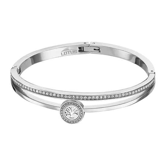 Deze LOTUS STYLE damesarmband, modelnummer LS2088/2/1, is gemaakt van 316L roestvrij staal en bevat een elegant levensboomontwerp. Als een prachtige slavenarmband is het ideaal om te dragen als statement accessoire, solo of gelaagd met andere sieraden. Combineer het met casual of formele outfits voor een verfijnde en moderne look.