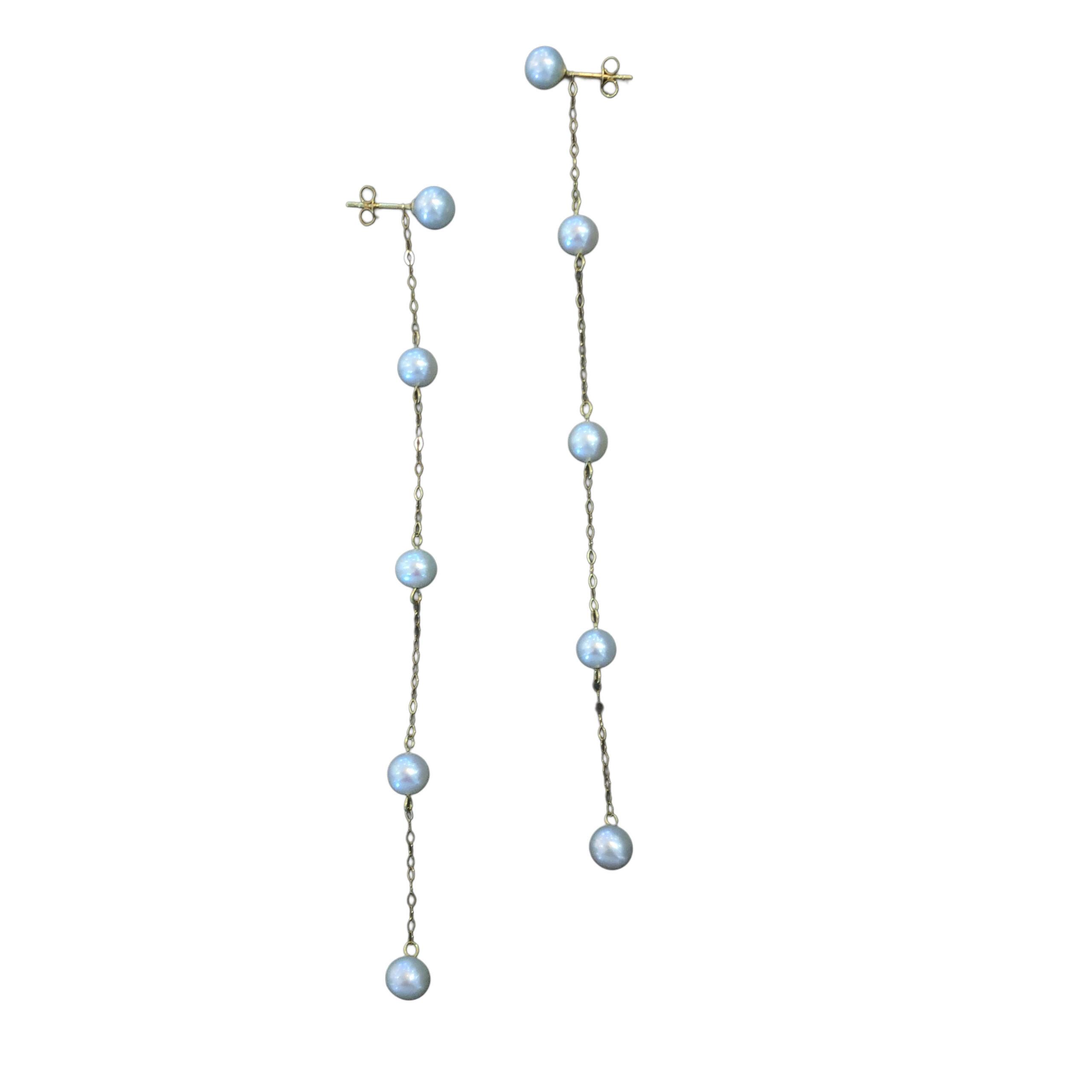 Ohrstecker in Gelbgold 750 mit Süsswasserperle natur