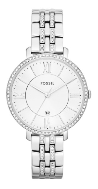 Fossil Quartz dames pols horloge staal met stalen band uit de collectie Jacqueline.