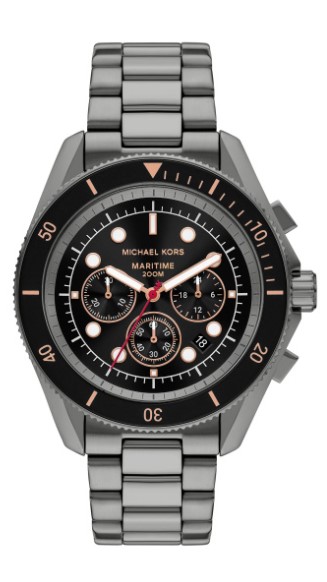 Michael Kors Quartz heren pols horloge staal met stalen band uit de collectie Maritime.