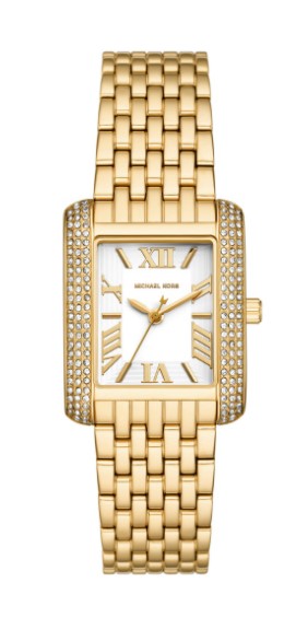Michael Kors Quartz dames pols horloge staal met stalen band goudkleurig uit de collectie Emery.