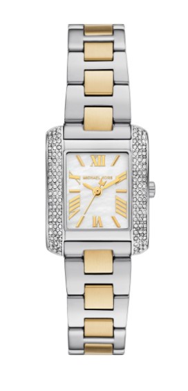 Michael Kors Quartz dames pols horloge staal met stalen band bicolor uit de collectie Emery.