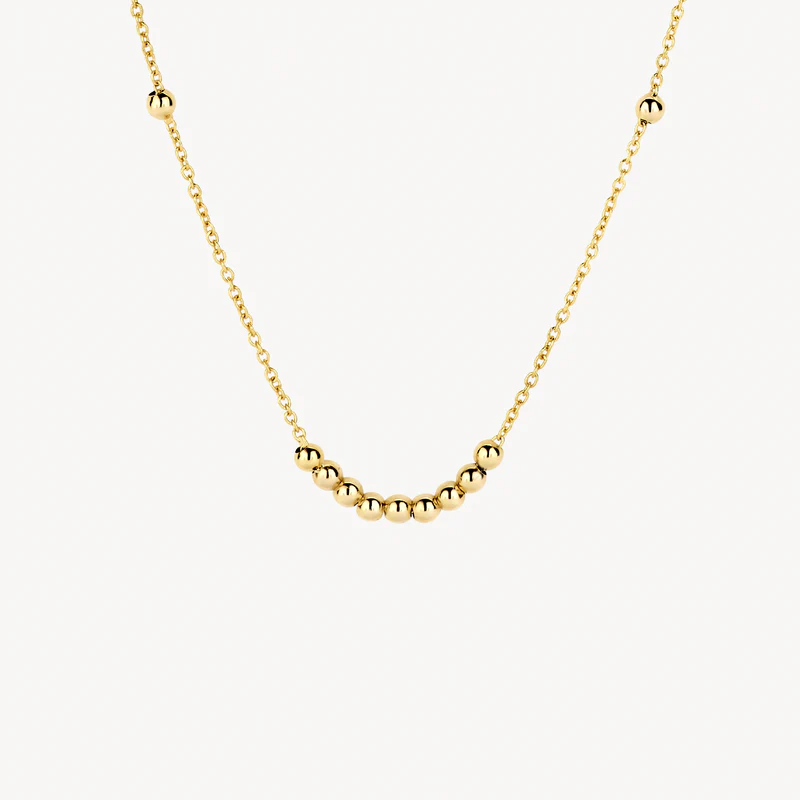 gouden Blush collier, anker+ diverse bolletjes