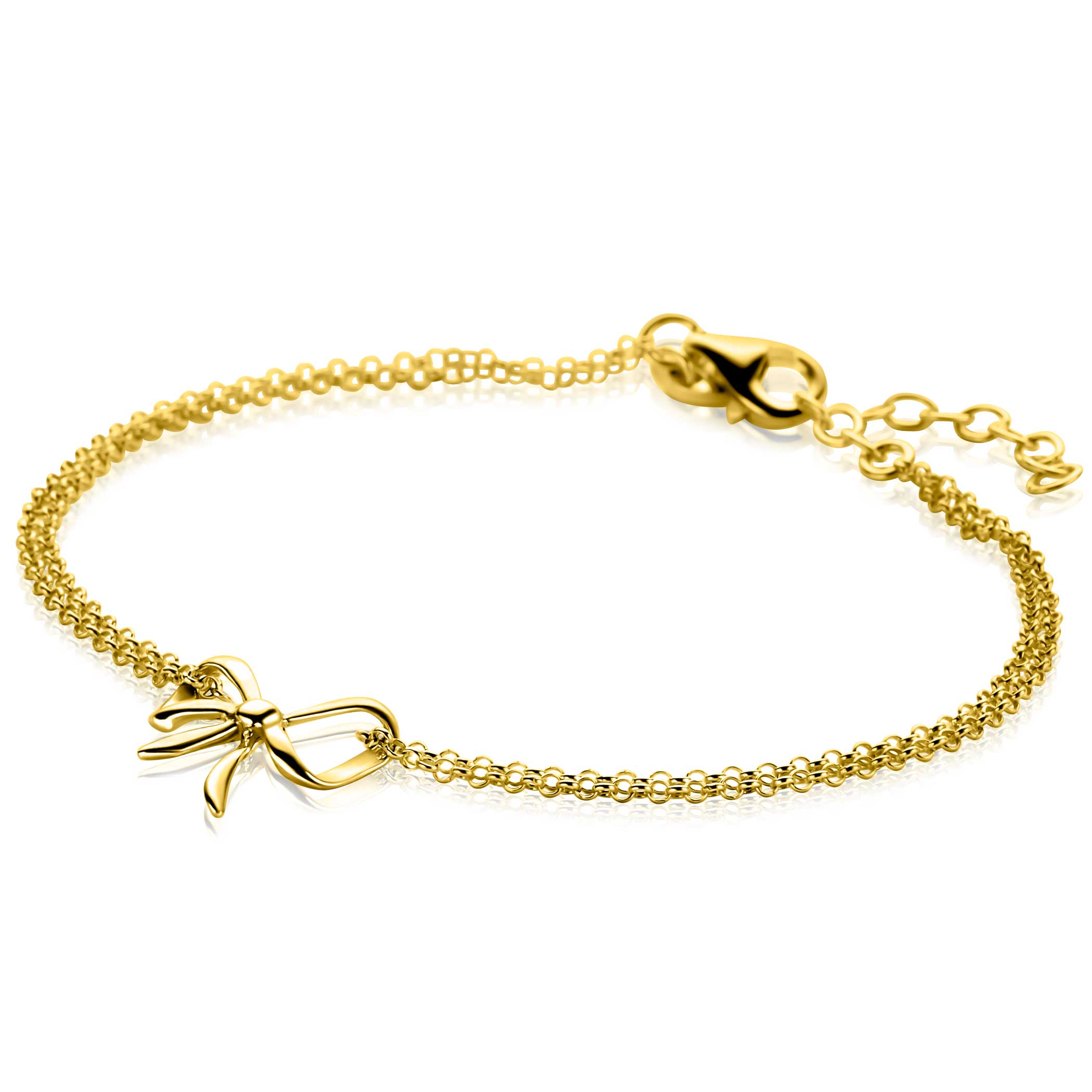 zilveren Zinzi armband, verguld+ strikje