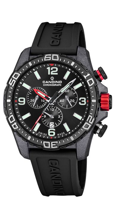 Candino Swiss heren horloge C4779/7 met een koolstofvezel kast