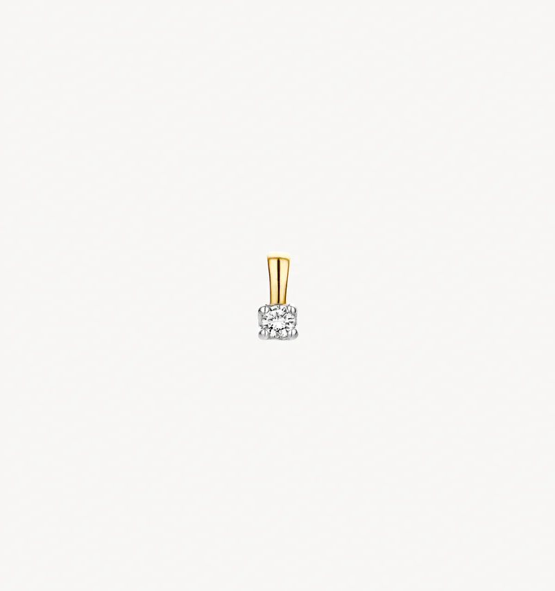 gouden Blush hanger, 4poot+0.05ct briljant