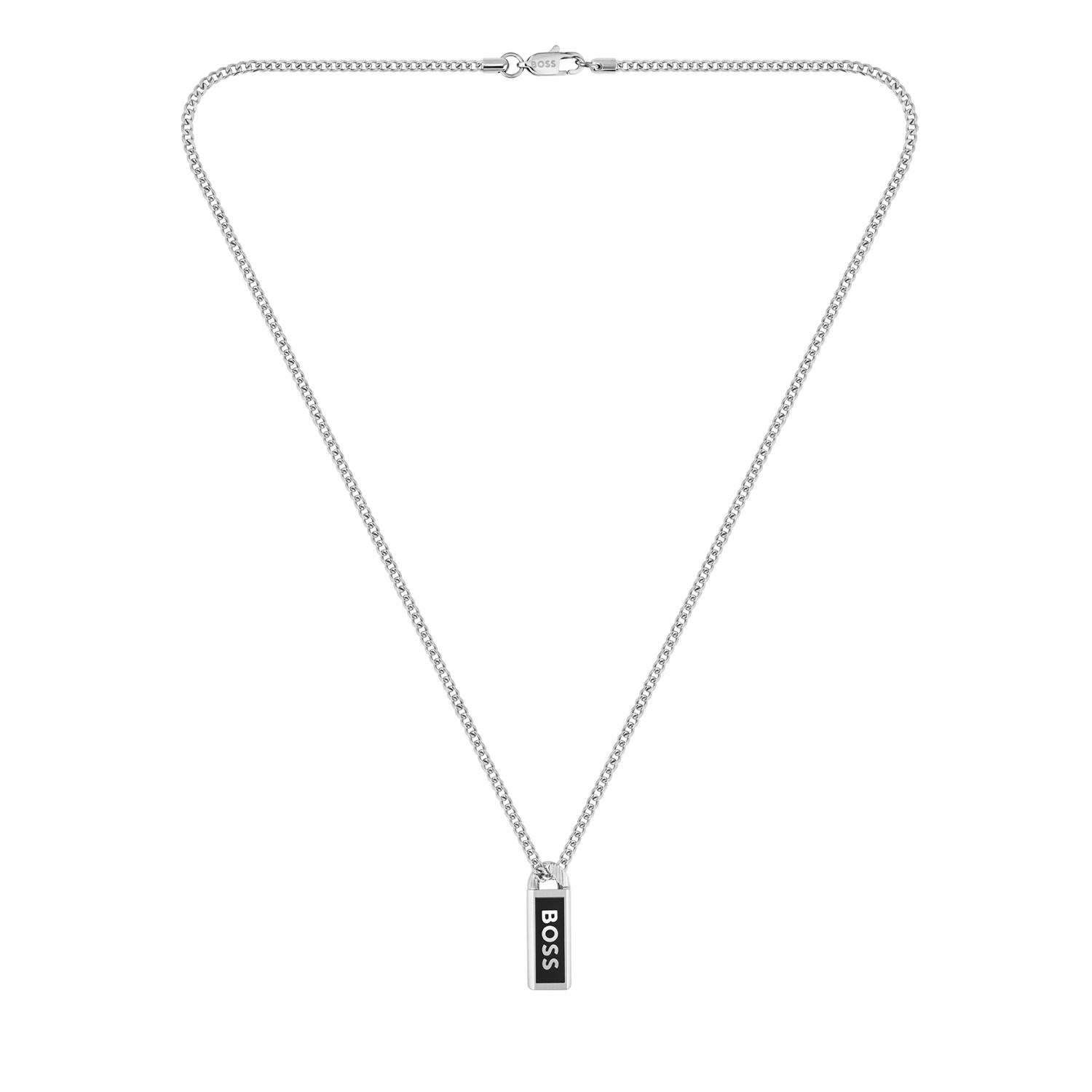 BOSS JEWELS HBJ1580677 KASSY EMBLEB Mannen Ketting 56cm
Deze ketting van BOSS uit de KASSY EMBLEB serie met artikelnr. HBJ1580677 is een stoer sieraad voor de echte BOSS klant. De stalen zilverkleurige fijn gevlochten ketting heeft een stalen hanger die aan 2 kanten te dragen is. 1 kant is zilverkleurig met het BOSS logo erin gegraveerd en de andere kant heeft een zwart emaille stuk met het logo erin. Deze herenketting heeft een karabijnsluiting en een lengte van 56cm. Zeker goed te combineren met de bijpassende armband en andere sieraden van BOSS. 

Het merk:
HUGO BOSS is afgestemd op levensstijlen waar het gaat om kwaliteit en precisie. Het wereldwijde fashionlabel is verdeeld in twee merken: BOSS en HUGO. Het merk BOSS biedt geavanceerde, moderne horloges gericht op kwaliteit en design om een onberispelijke look te creëren – of het nu zakelijk, casual of sportief is. Ontdek de nieuwe horlogecollectie die bewijst dat details echt het verschil maken.

Specificaties:
- Artikelnr: HBJ1580677
- Ketting met hanger
- Materiaal: Staal
- Zilverkleurig
- Lengte: 56cm