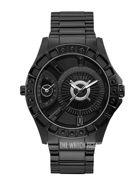 Guess heren pols horloge staal met stalen band uit de collectie Dress Sport.