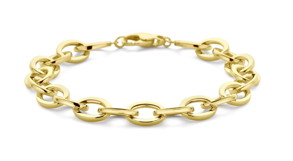 Zinzi Gold 14 karaat gouden fantasie armband met luxe karabijn sluiting. 19 cm lang.