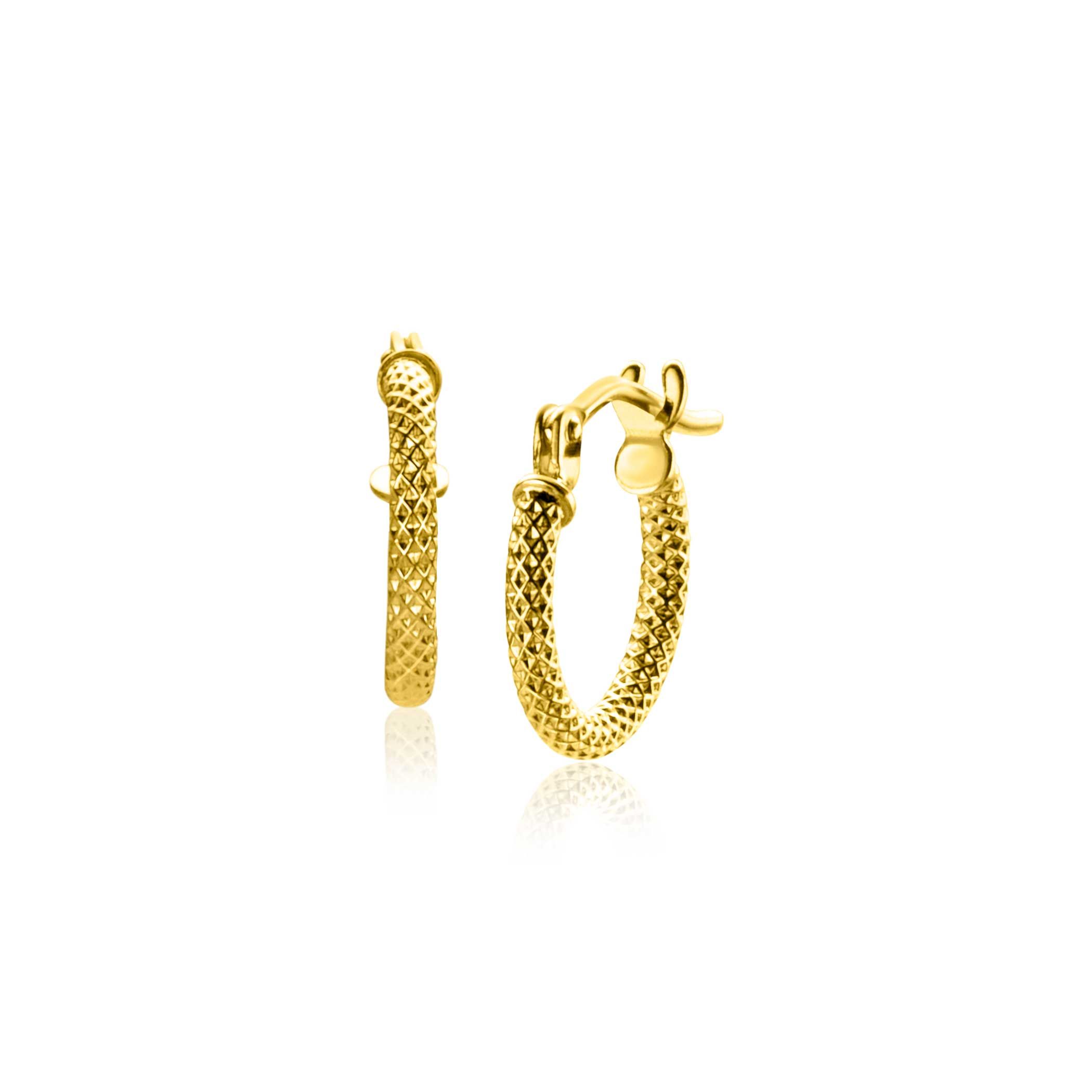 ZINZI Gold 14 karaat gouden oorringen 11,5mm met een schitterende bewerkte buis van 1,6mm breed. Voorzien van een handige bovensluiting. Vervaardigd van geheel 14 karaat goud (585).