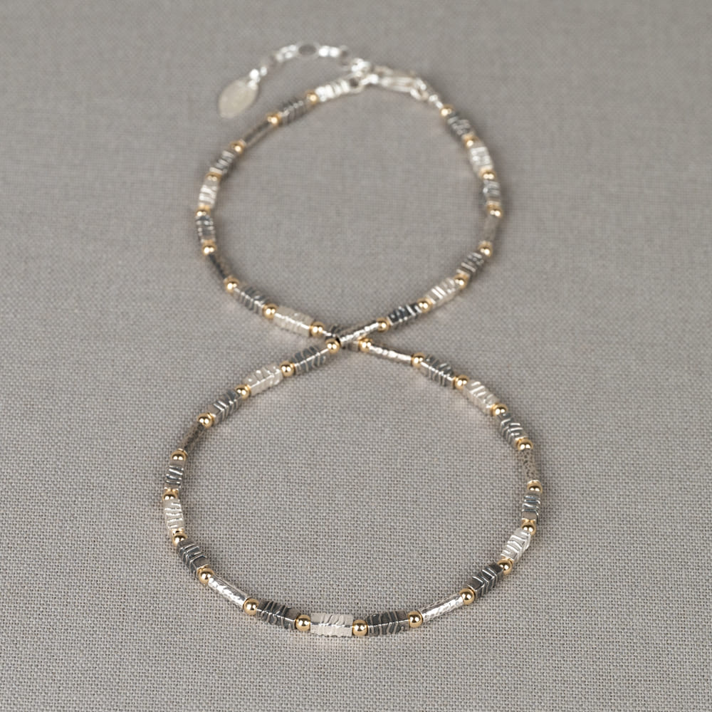 Jeh Jewels collier zilver, oxy, goldfilled  42.cm