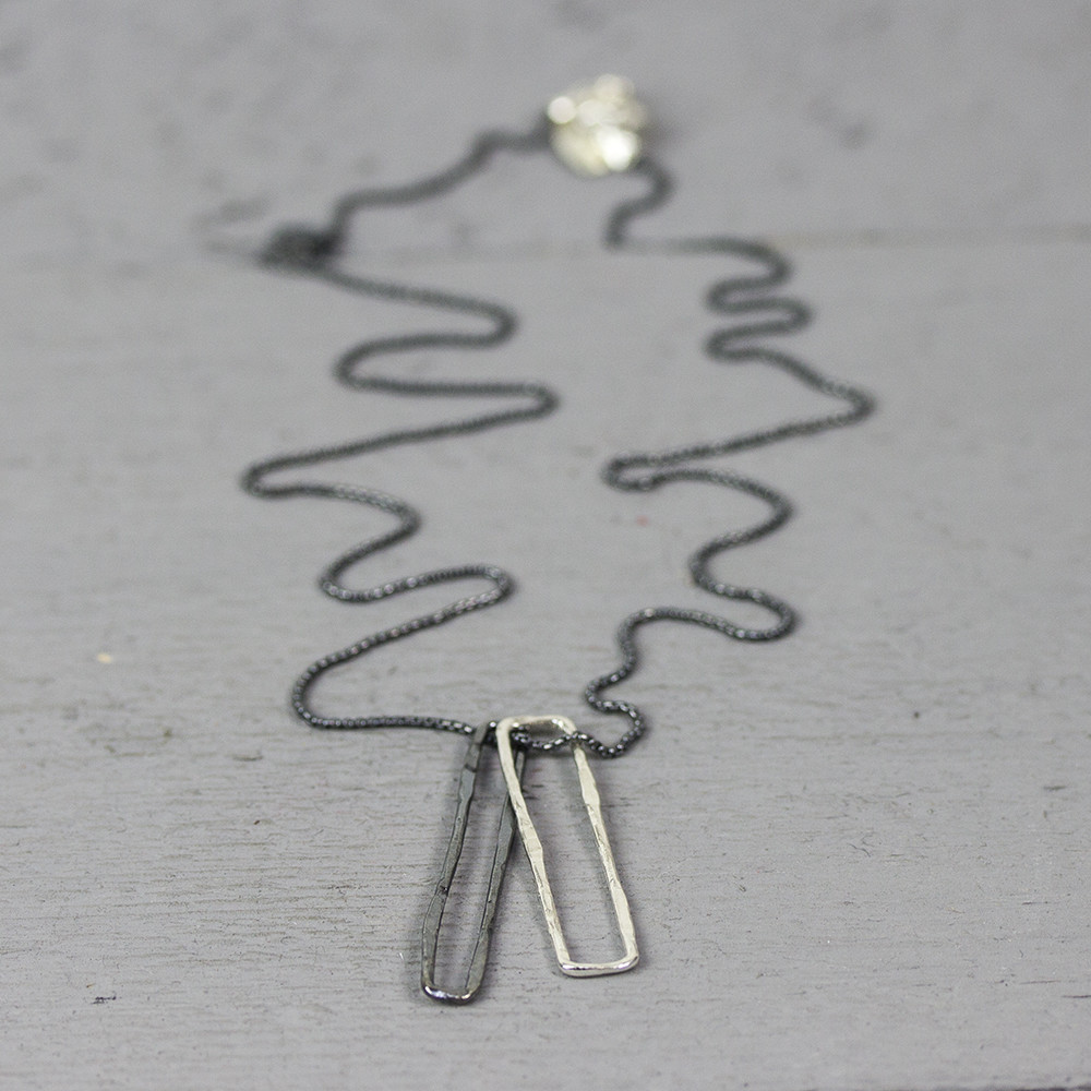 Collier paperclip zilver oxi