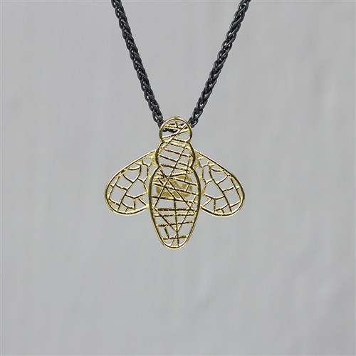 Collier zilver oxy + hanger G14k Bij 3D. *Prijswijzigingen voorbehouden in verband met goudkoers en gewicht!