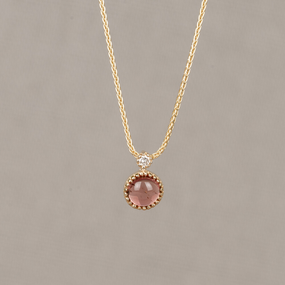 Collier G14K + Roze Tourmalijn