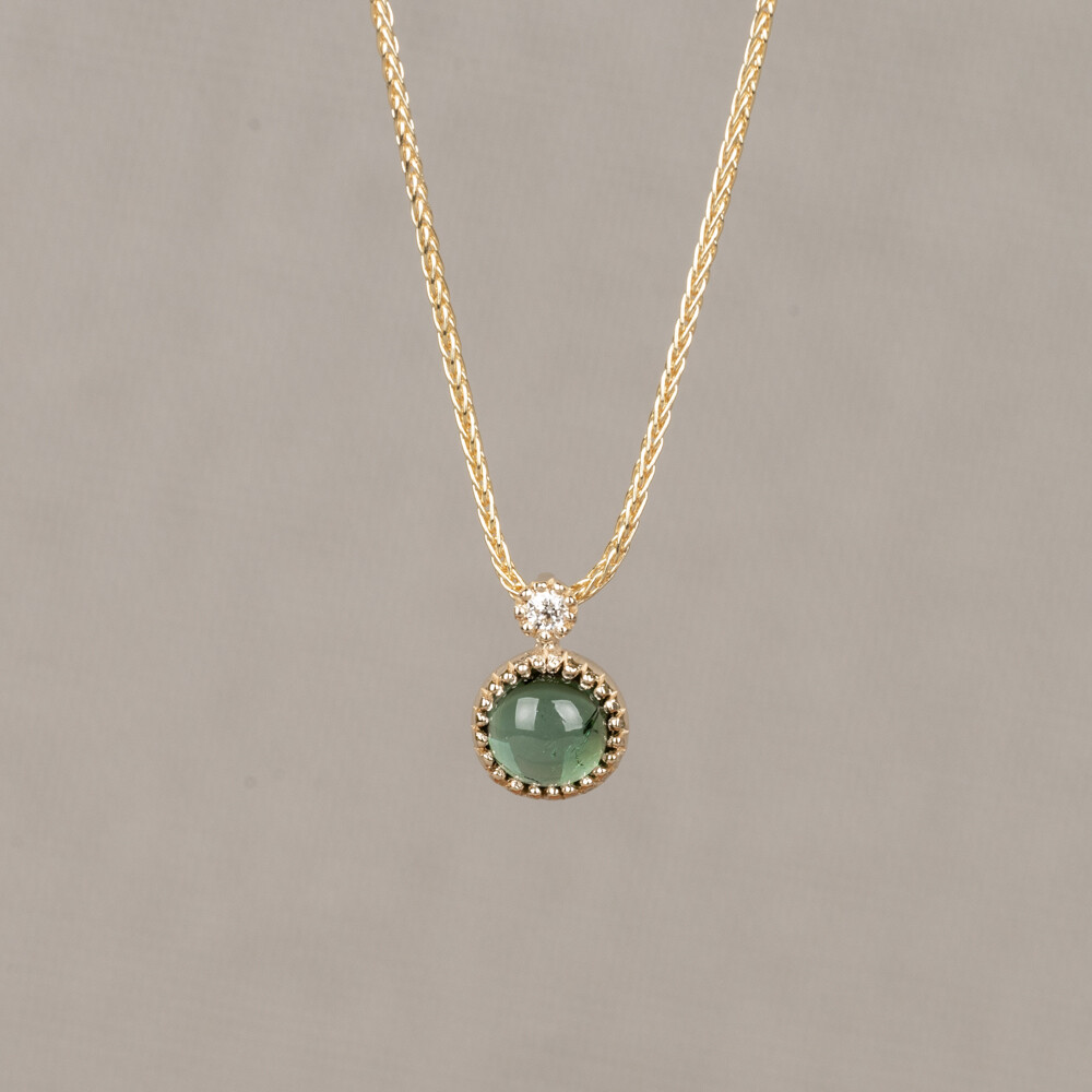 Collier G14K + Groene Tourmalijn