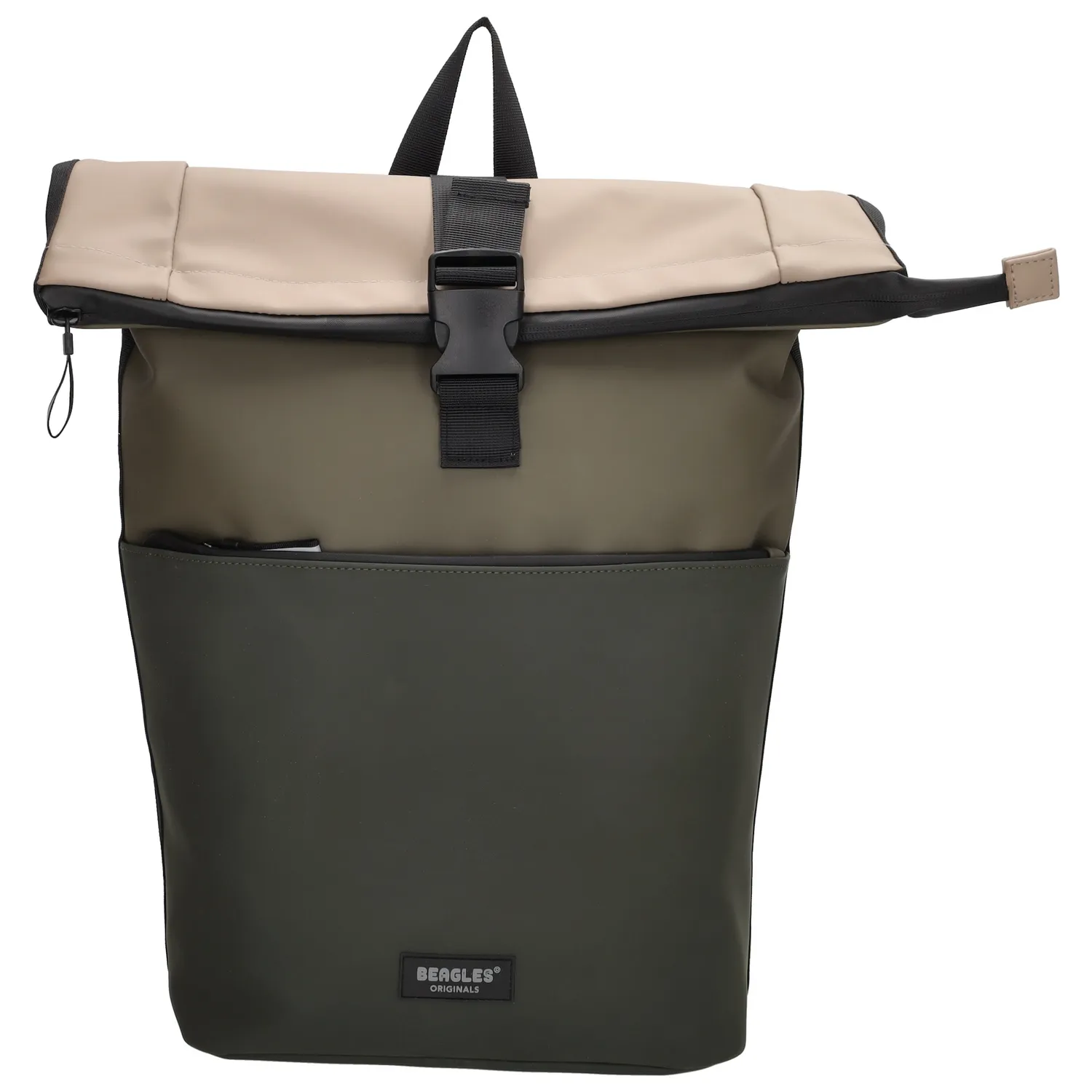 Deze multifunctionele rugzak van Beagles Originals is jouw ideale metgezel voor onderweg – of je nu naar werk, school of de sportschool fietst. Gemaakt van sterk, waterafstotend PU/tarpaulin, beschermt deze tas je spullen tegen een regenbui én biedt hij volop praktisch gemak.

Het ruime hoofdvak sluit met een stevige ritssluiting én een TT-sluiting (schuif/klik), en is oprolbaar zodat je het volume kunt aanpassen aan je inhoud – handig als je wat extra ruimte nodig hebt. Binnenin vind je een gevoerd laptopvak voor een 15,6 inch laptop en een extra ritsvakje voor kleinere spullen.

Op de voorkant zit een extra ritsvak voor items die je snel wilt pakken, zoals sleutels of je telefoon. De achterkant is voorzien van twee verstelbare schouderbanden en slimme fietshaken met klittenband, waarmee je de tas eenvoudig aan je bagagedrager bevestigt. Bovenop zit een stevige lus/handvat om de tas ook met de hand te dragen.

Afmetingen:

Volledig uitgerold: 55 x 40 x 12,5 cm

Opgerold: 48 x 40 x 12,5 cm

Kenmerken:

Waterafstotende laptoprugzak en fietstas in één

Ruim hoofdvak met ritssluiting en kliksluiting

Gevoerd laptopvak voor laptops t/m 15,6 inch

Binnenvak met ritssluiting

Geschikt voor A4-documenten

Voorvak met rits

Stevig handvat aan de bovenzijde

Twee verstelbare schouderbanden

Fietshaken en klittenbandbevestiging aan de achterzijde

Materiaal: PU / tarpaulin (waterafstotend)

Inhoud: ca. 27,5 liter

Gewicht: ca. 800 gram


Deze tas combineert stijl, comfort en functionaliteit – perfect voor forenzen, studenten of avontuurlijke fietsers.