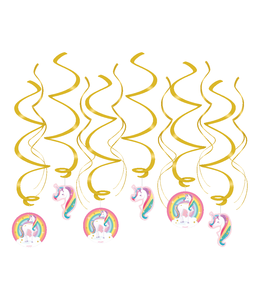 Een kinderfeestje is altijd speciaal en wat is er nou leuker dan om dit feestje leuk aan te kleden met de swirl decorations Unicorn! De swirls zijn gemaakt van plastic en papier en zijn ongeveer 70 centimeter lang,