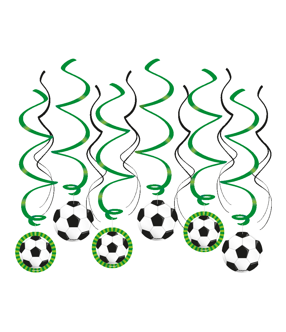 Een kinderfeestje is altijd speciaal en wat is er nou leuker dan om dit feestje leuk aan te kleden met de swirl decorations Football! De swirls zijn gemaakt van plastic en papier en zijn ongeveer 70 centimeter lang,