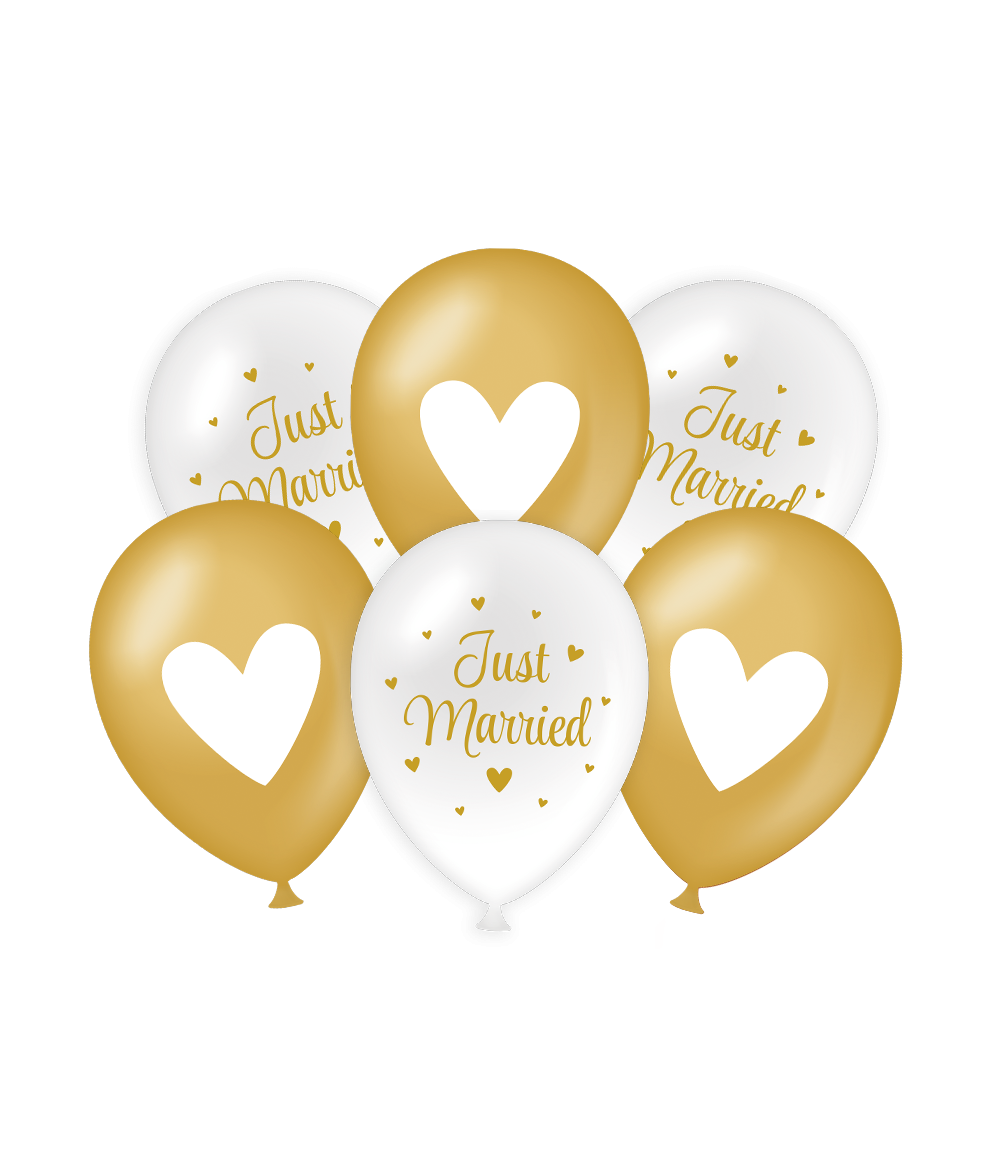 Een feestje ter ere van een huwelijk kan niet zonder ballonnen en als je party balloons - Just married koopt dan haal je direct unieke ballonnen in huis! De ballonnen zijn gemaakt van latex en zijn ongeveer 30 bij 30 centimeter groot.