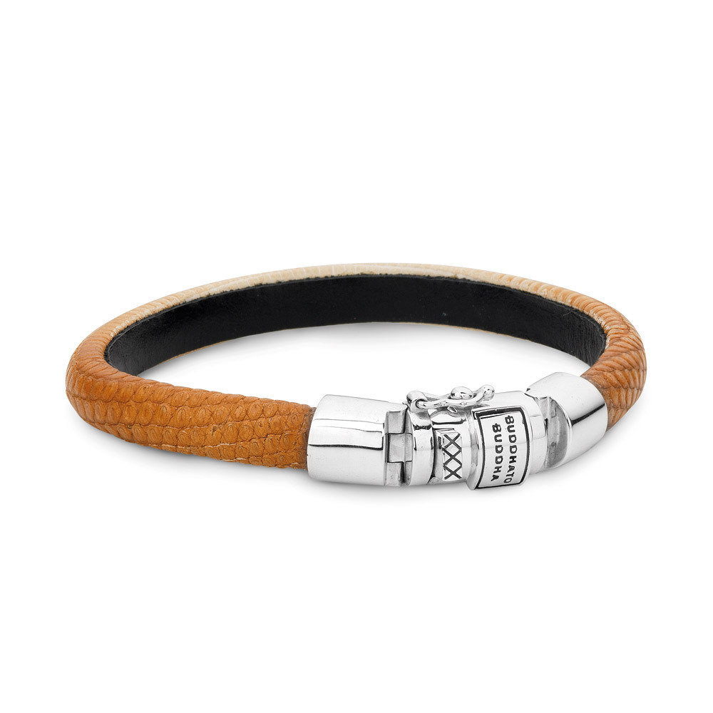 Buddha to Buddha - 803CO Jack Small Leather Bracelet Cognac, 19cm - 001J058031812