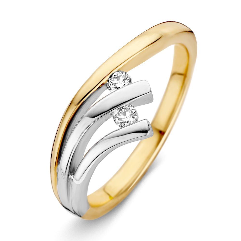 Bicolor slagring met diamanten.
