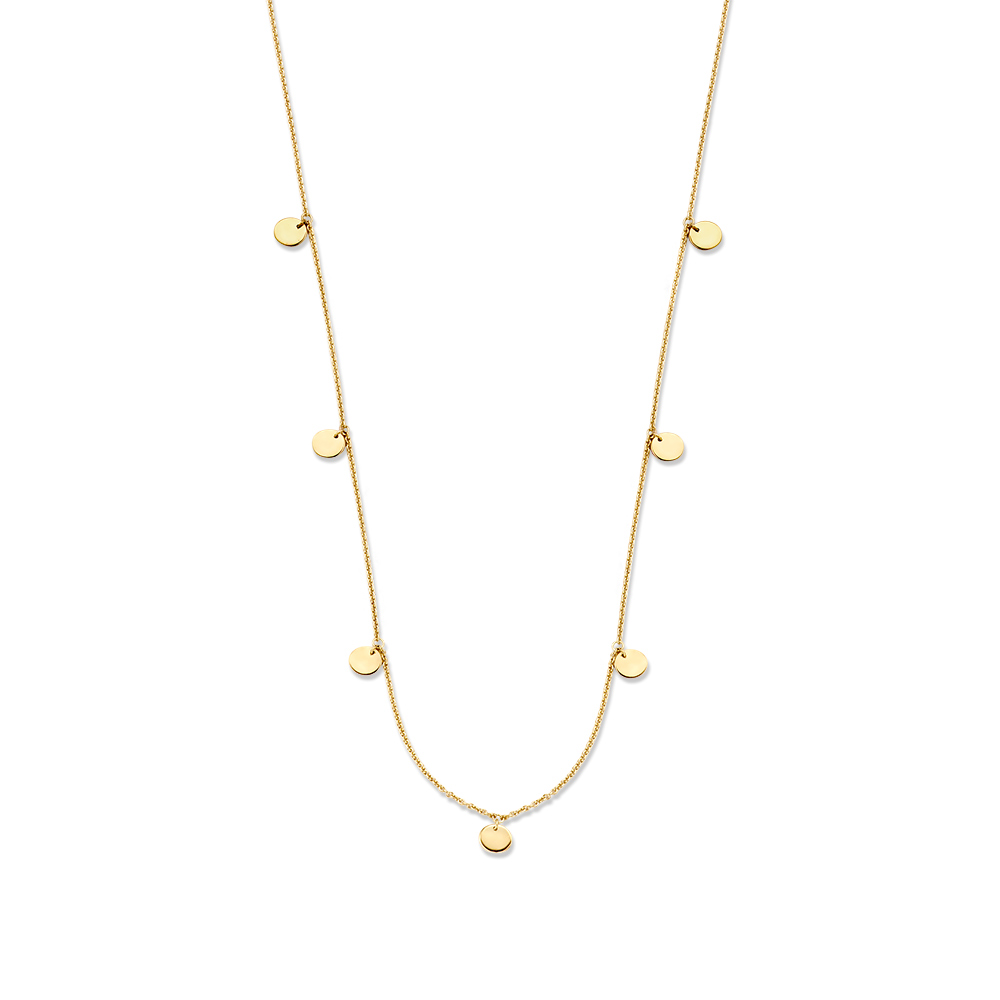 Geelgouden collier met coins.
