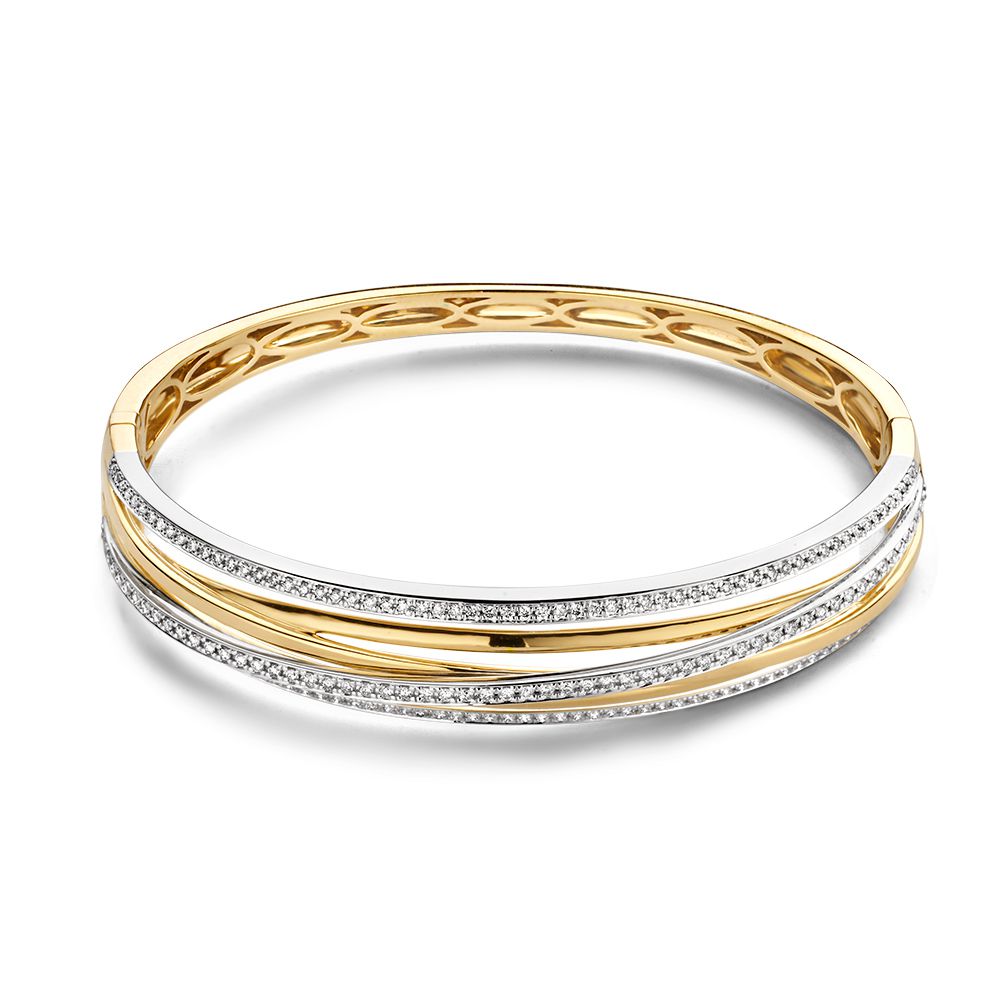 Schitterende gouden armband met luxe briljant.
